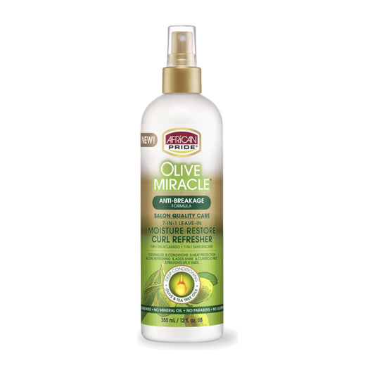 African Pride Olive Miracle Moisture Restore Curl Refresher – 12 oz product image on white background