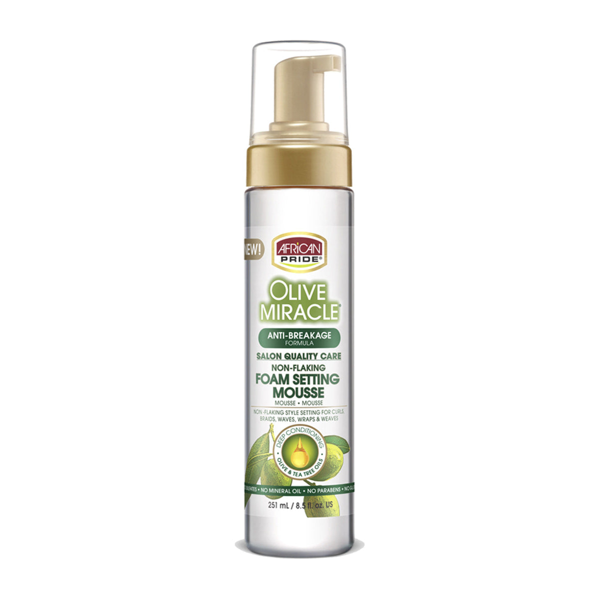 African Pride Olive Miracle Foam Setting Mousse – 8.5 oz product image on white background