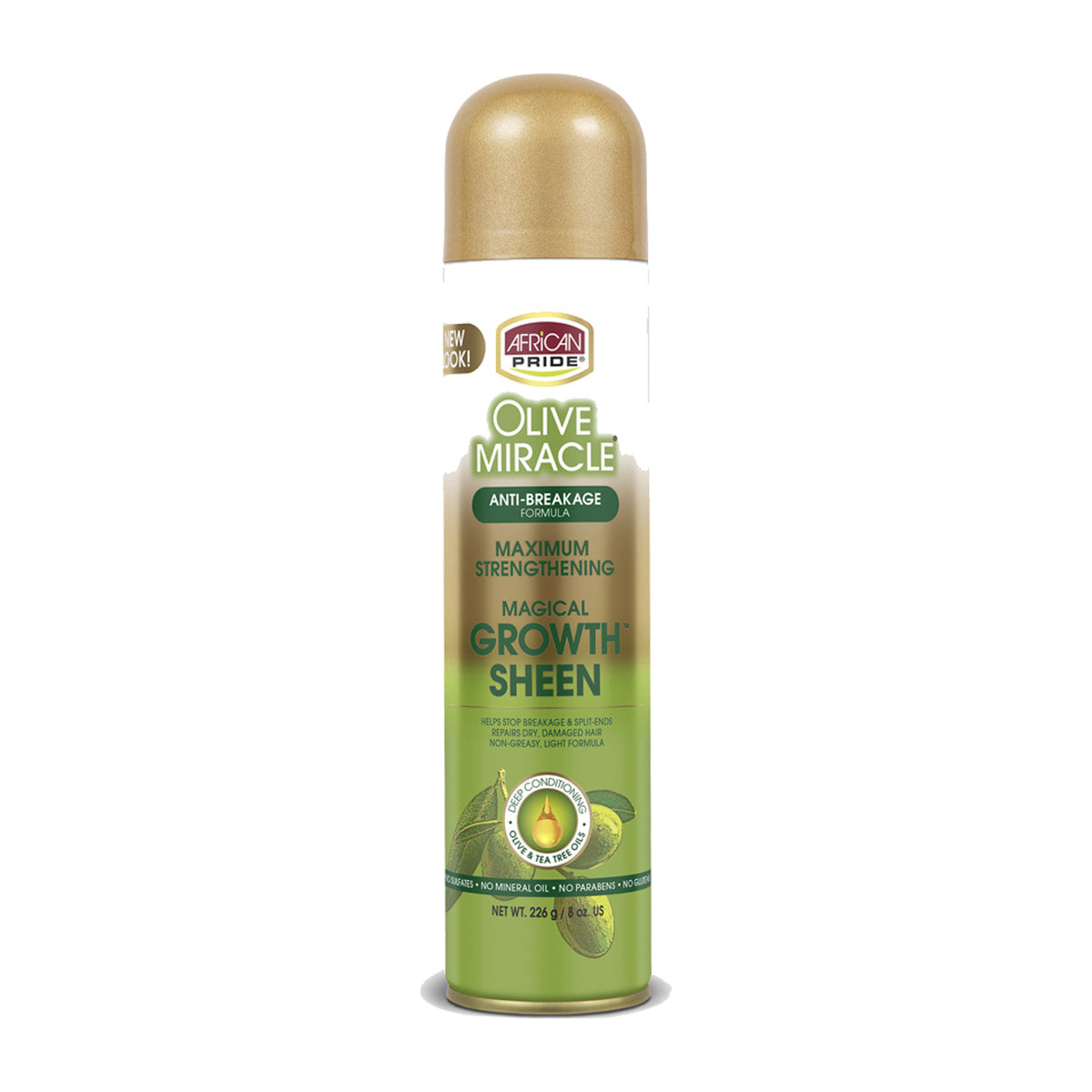 African Pride Olive Miracle Growth Sheen – 8 oz product image on white background