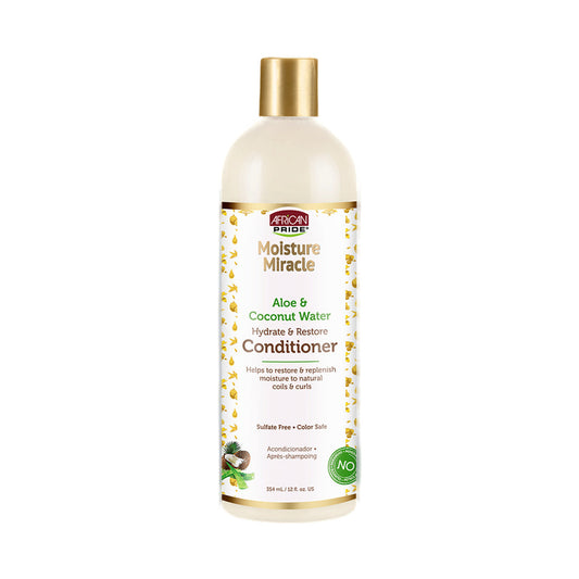 African Pride Moisture Miracle Aloe & Coconut Water Conditioner – 12 oz product image on white background