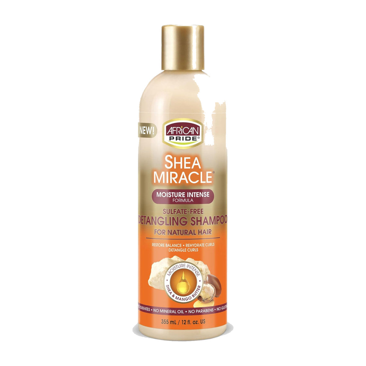 African Pride Shea Miracle Detangling Shampoo – 12 oz product image on white background