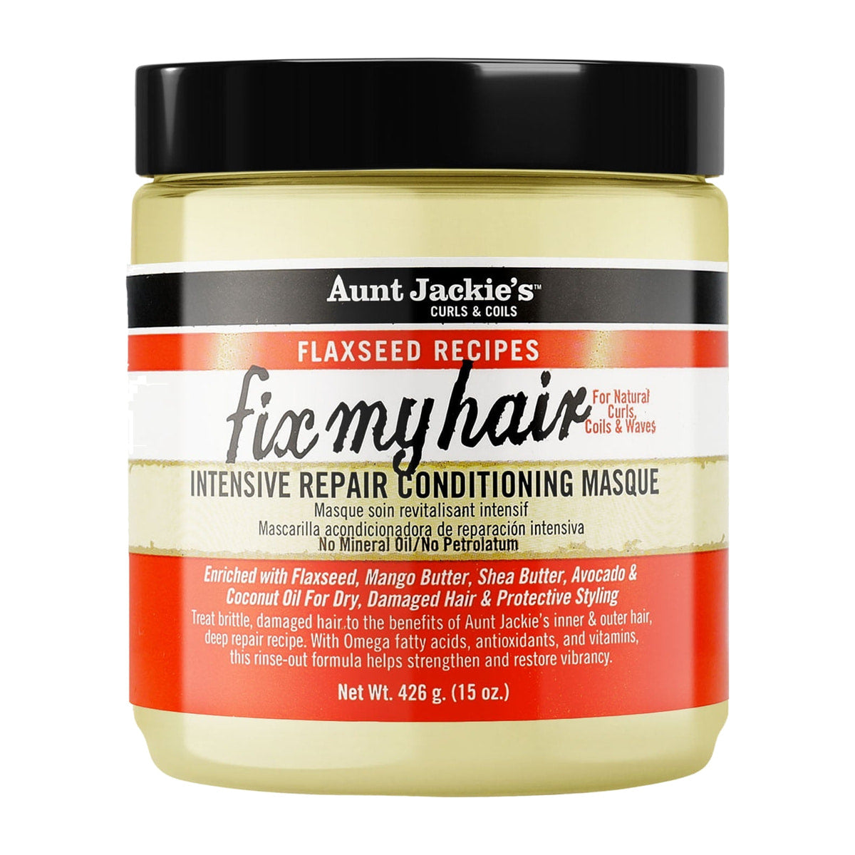 Aunt Jackie's Flaxseed Fix My Hair Repair Masque – 15 oz product image on white background