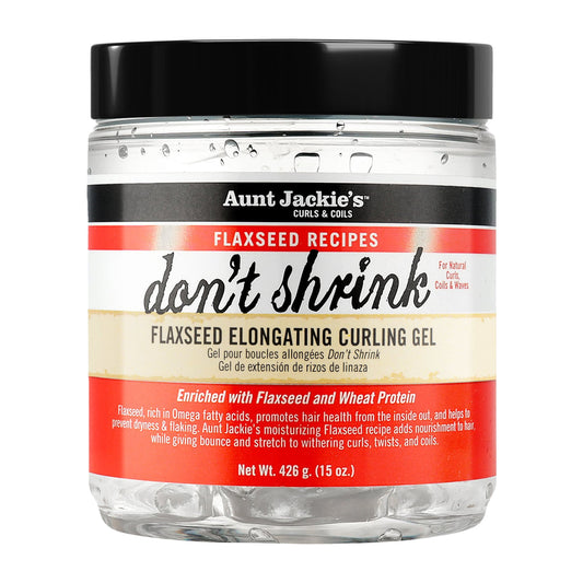 Aunt Jackie's Flaxseed Don't Shrink Elongating Curling Gel – 15 oz product image on white background
