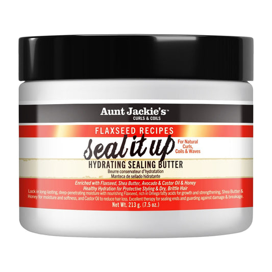 Aunt Jackie's Flaxseed Seal It Up Hydrating Sealing Butter – 7.5 oz product image on white background