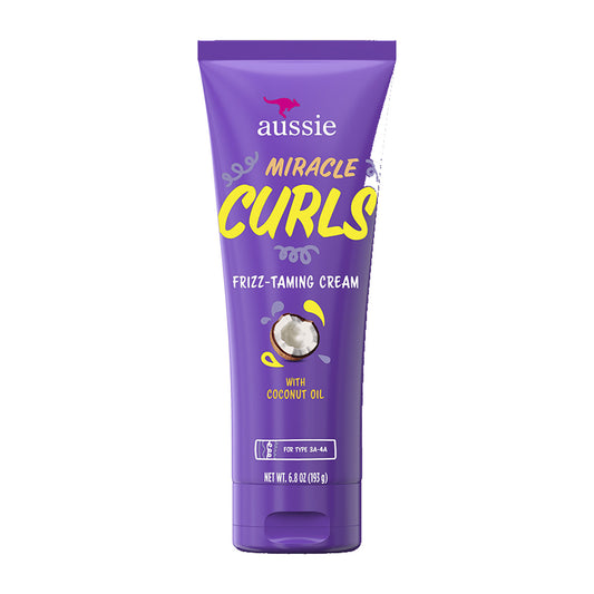 Aussie Miracle Curls Frizz Taming Cream – 6.8 oz product image on white background