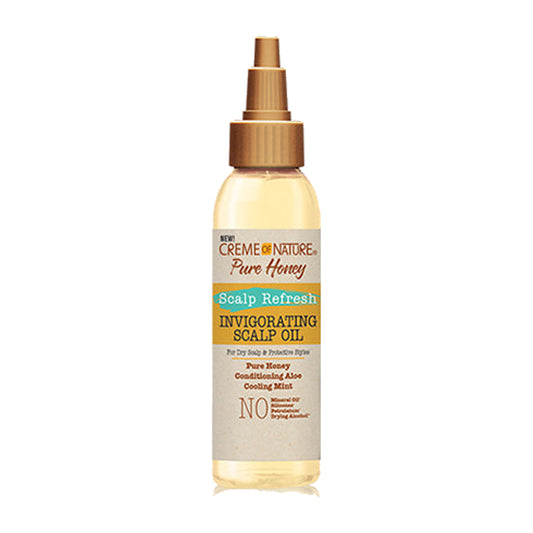 Crème of Nature Pure Honey Scalp Refresh Invigorating Scalp Oil – 4 oz product image on white background