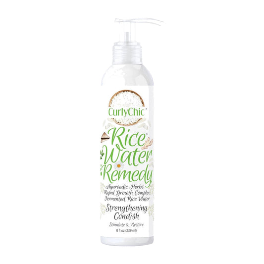 CurlyChic Rice Water Remedy Strengthening Deep Conditioner – 8 oz product image on white background