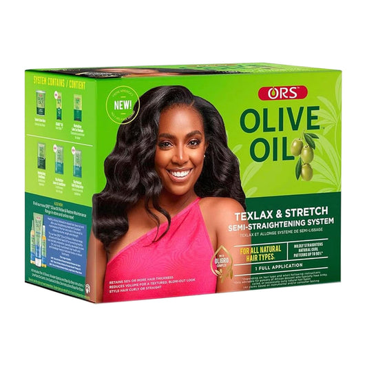 ORS Olive Oil Texlax & Stretch Semi-Straightening System for All Natural Hair Types product image on white background