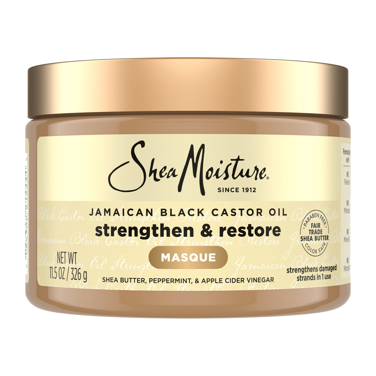 SheaMoisture Jamaican Black Castor Oil Strengthen & Restore Treatment Masque – 11.5 oz product image on white background