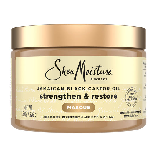 SheaMoisture Jamaican Black Castor Oil Strengthen & Restore Treatment Masque – 11.5 oz product image on white background