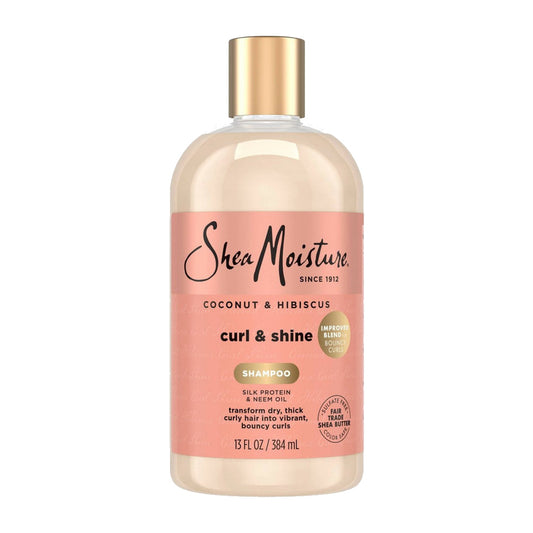 SheaMoisture Coconut & Hibiscus Curl & Shine Shampoo – 13 oz product image on white background