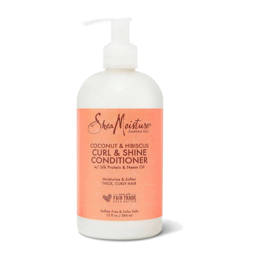 SheaMoisture Coconut & Hibiscus Curl & Shine Conditioner – 13 oz product image on white background
