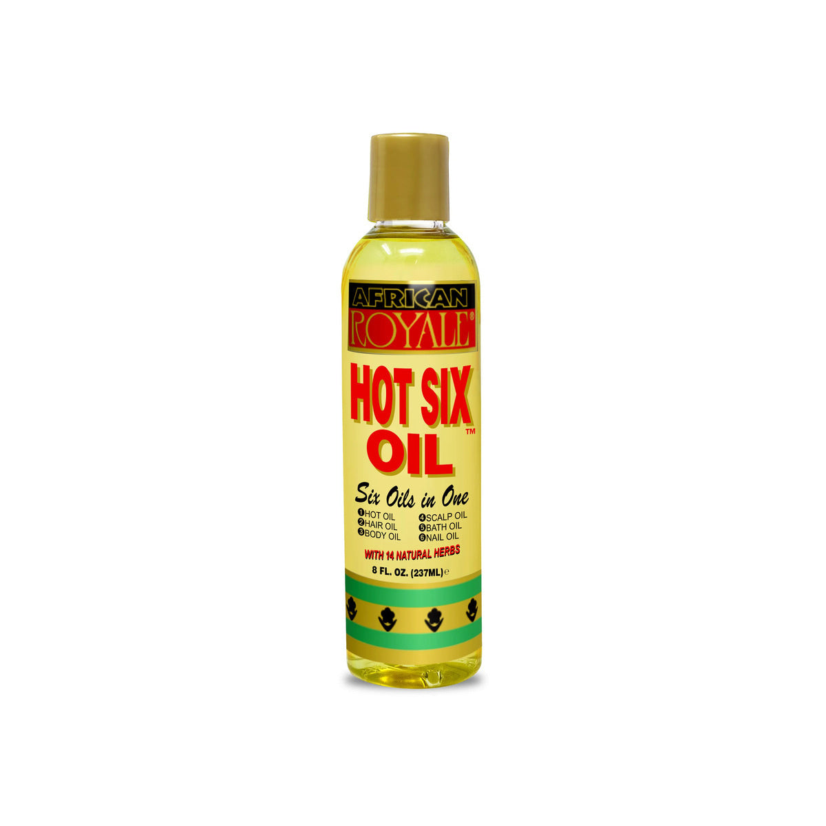African Royale Hot Six Oil – 8 oz product image on white background