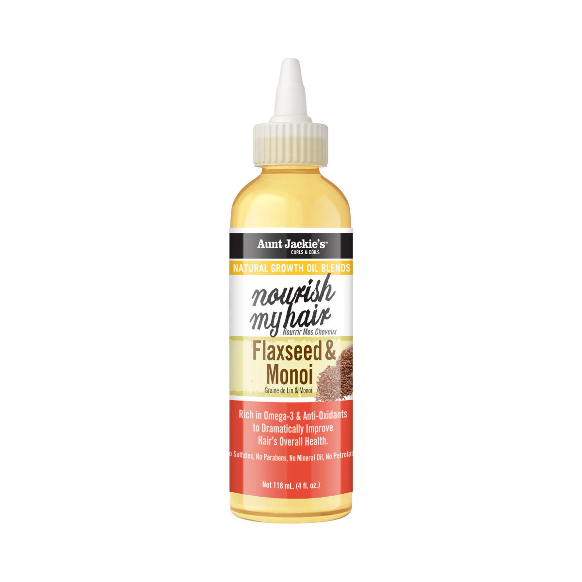 Aunt Jackie's Natural Growth Oil Blend – 4 oz – Nourish My Hair – Flaxseed & Monoi product image