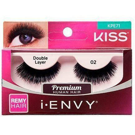 i-ENVY Premium Human Hair Strip Lashes – Double Layer 38 – one retail pack