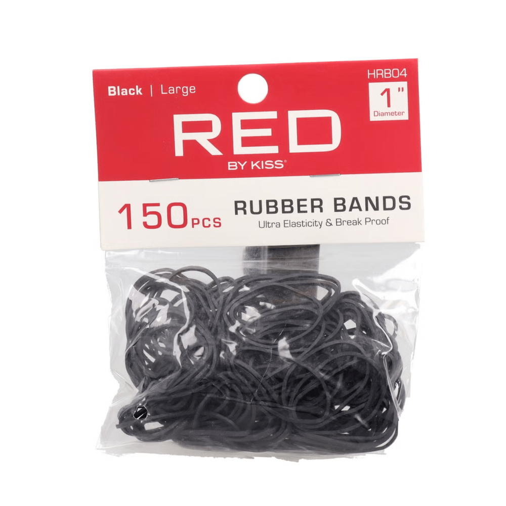 RED by Kiss Black Rubber Bands – Large – 150 Count product image