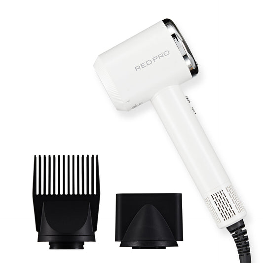 RED PRO Air Master 4200 High-Speed Hair Dryer – White – one unit with included attachments