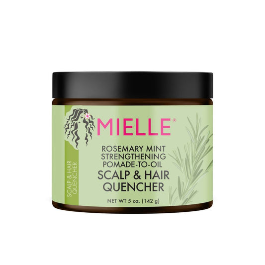 Mielle Rosemary Mint Pomade-to-Oil Scalp and Hair Quencher 5 oz jar on white background