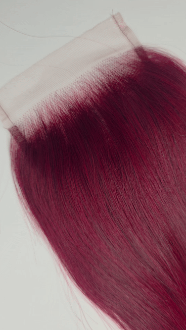 Virgin Transparent 4x4 Closure – Straight – Burgundy