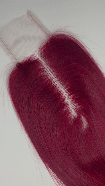 Virgin Transparent 2x6 Closure – Straight – Burgundy