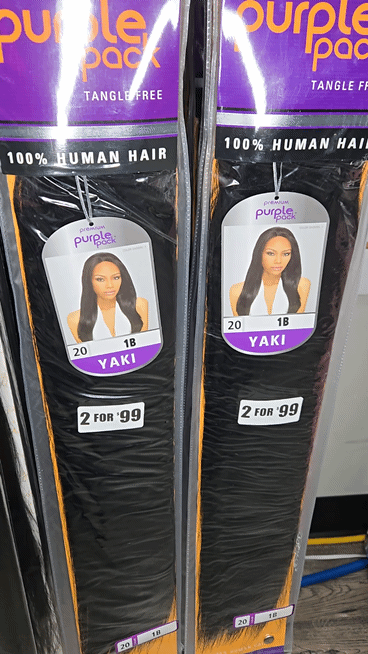 Purple Pack Human Hair 20in Color 1B, 2 Pack