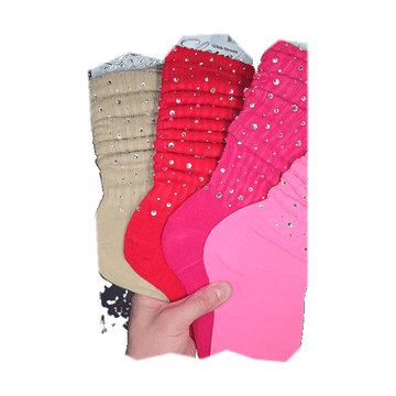 Rhinestone Slouch Socks