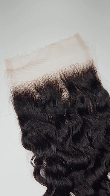 HD Invisible Lace 4x4 Virgin Closure with Bleached Knots – Burmese Curl
