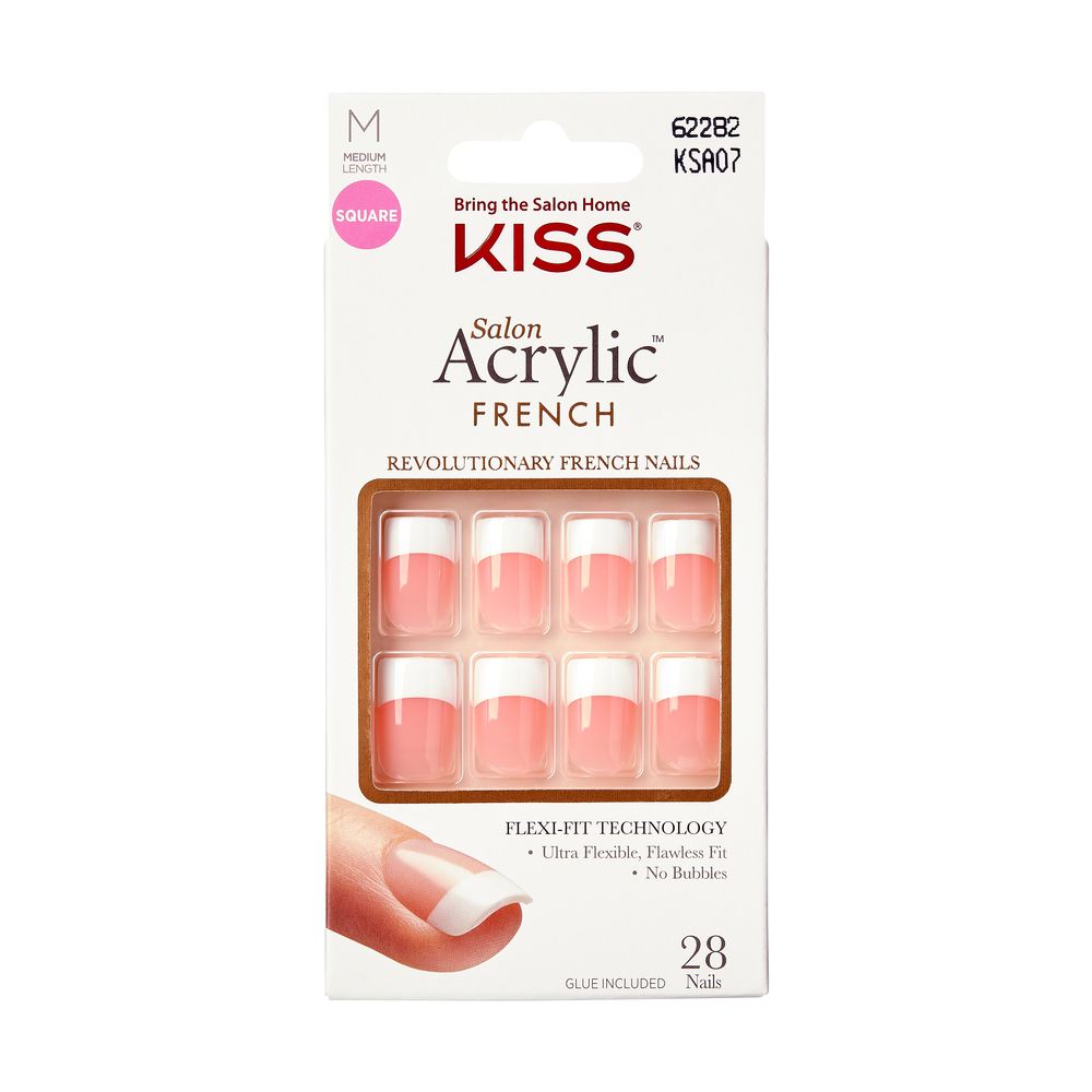 KISS Salon Acrylic French 28 Nails #KSA07