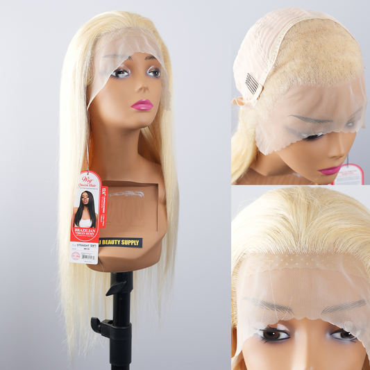 613 Blonde 100% Brazilian Virgin Remy Human Hair 13x4 Melted HD Frontal Lace Wig