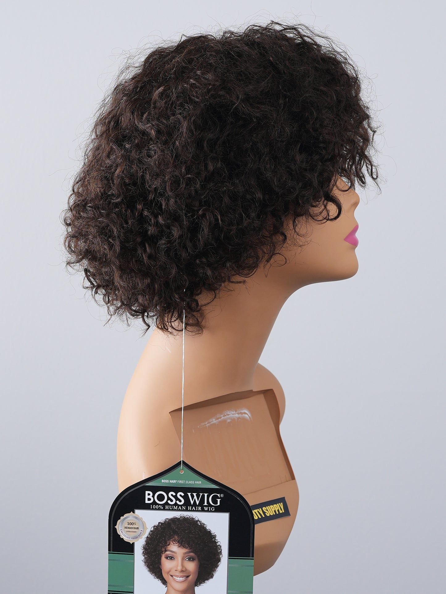 Bobbi Boss MH1254 Ryan Curly Brazilian Virgin Remi Unprocessed Human Hair Wig