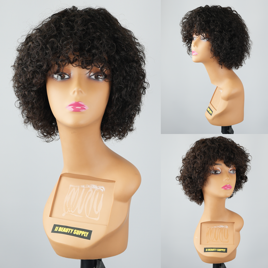 Bobbi Boss MH1254 Ryan Curly Short Unprocessed Human Hair Wig