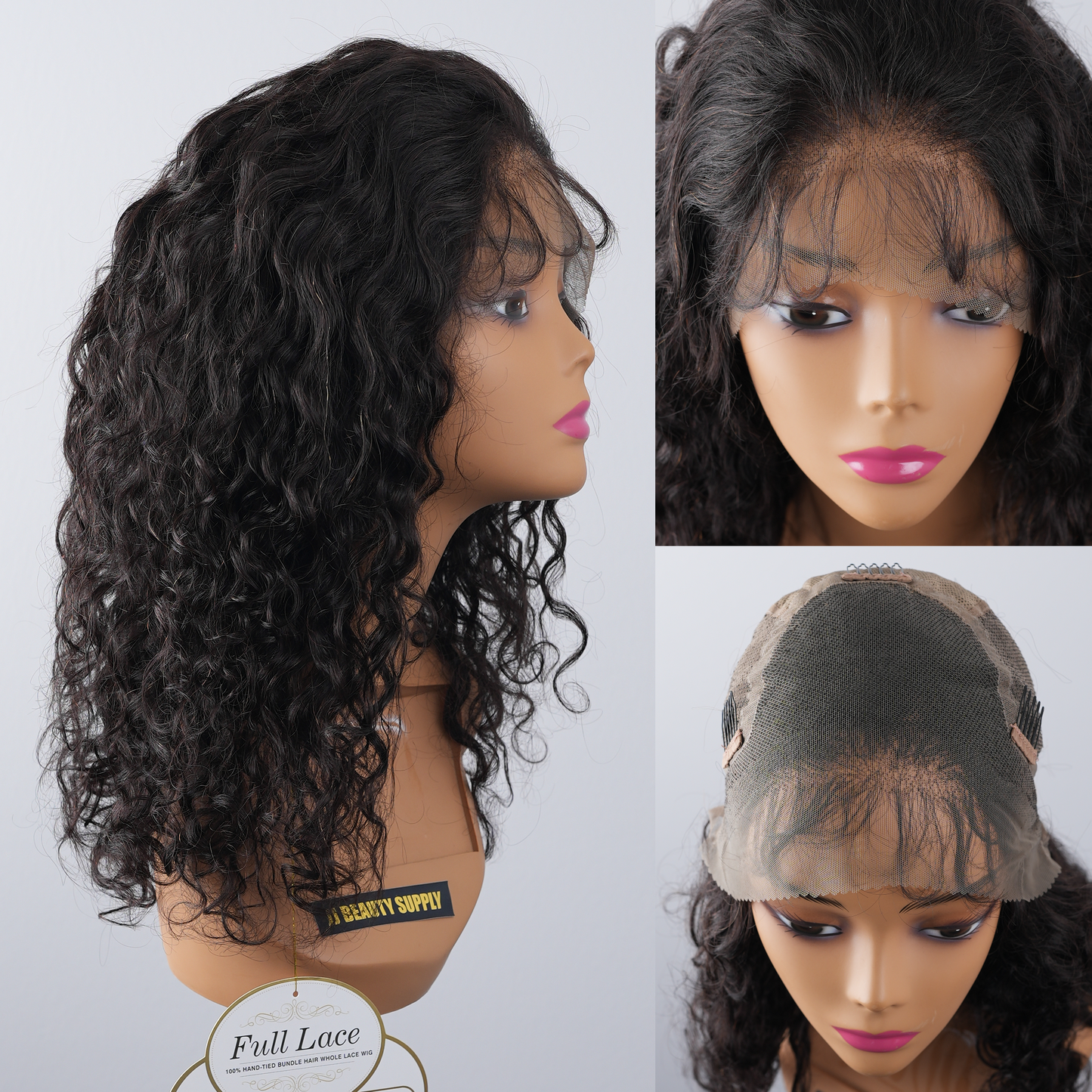 Bobbi Boss® BNGLWNC FULL LACE 100% Hand-Tied Bundle Hair whole Lace Virgin Remi Natural Curl Human Hair Wig