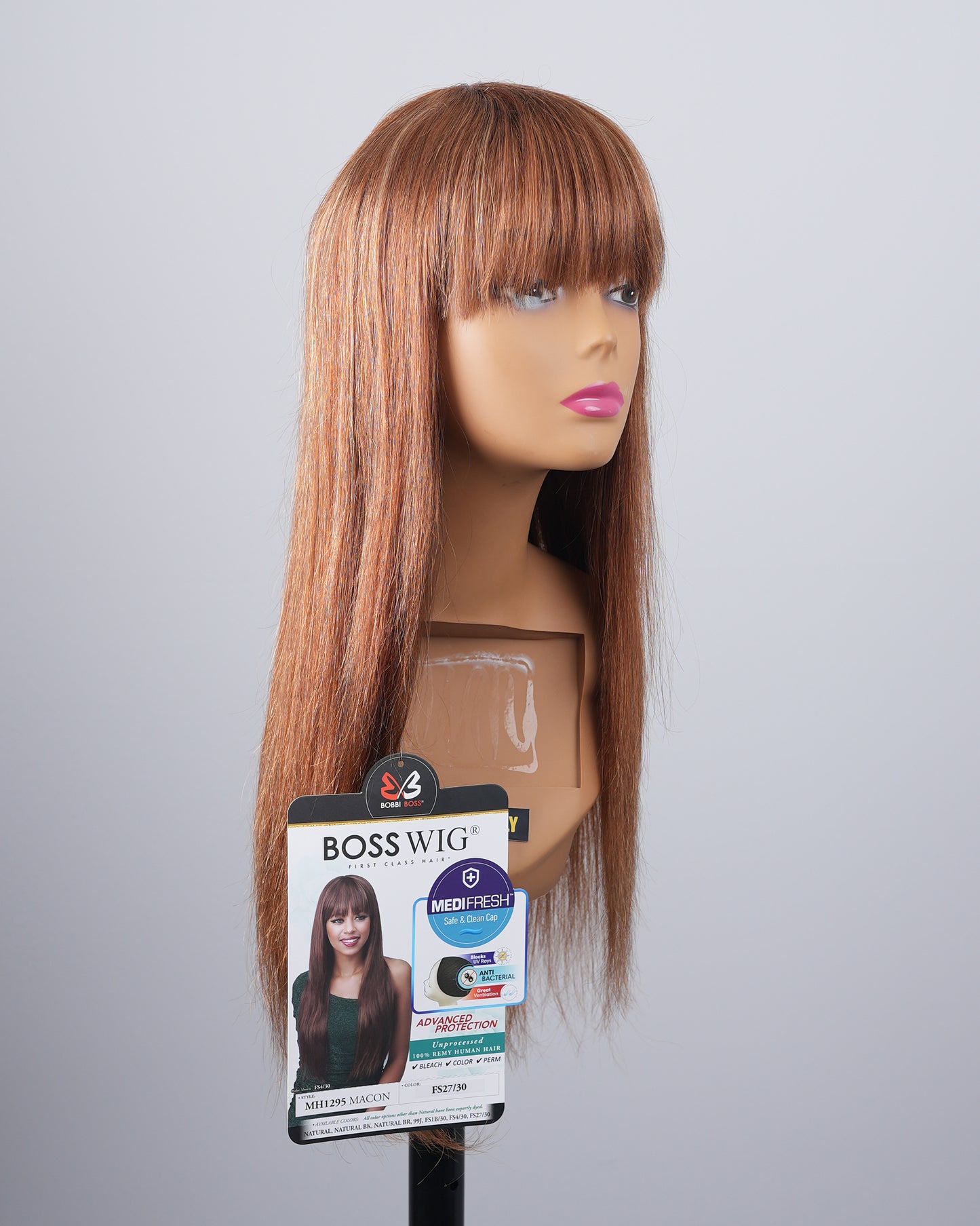 Bobbi Boss® MH1295 Macon Long Bang Human Hair Wig