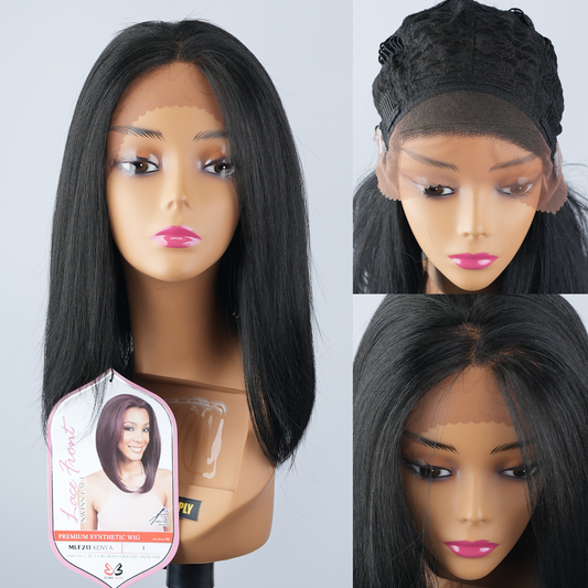 Bobbi Boss® MLF211 Kenya Straight Premium Synthetic Fiber Lace Wig