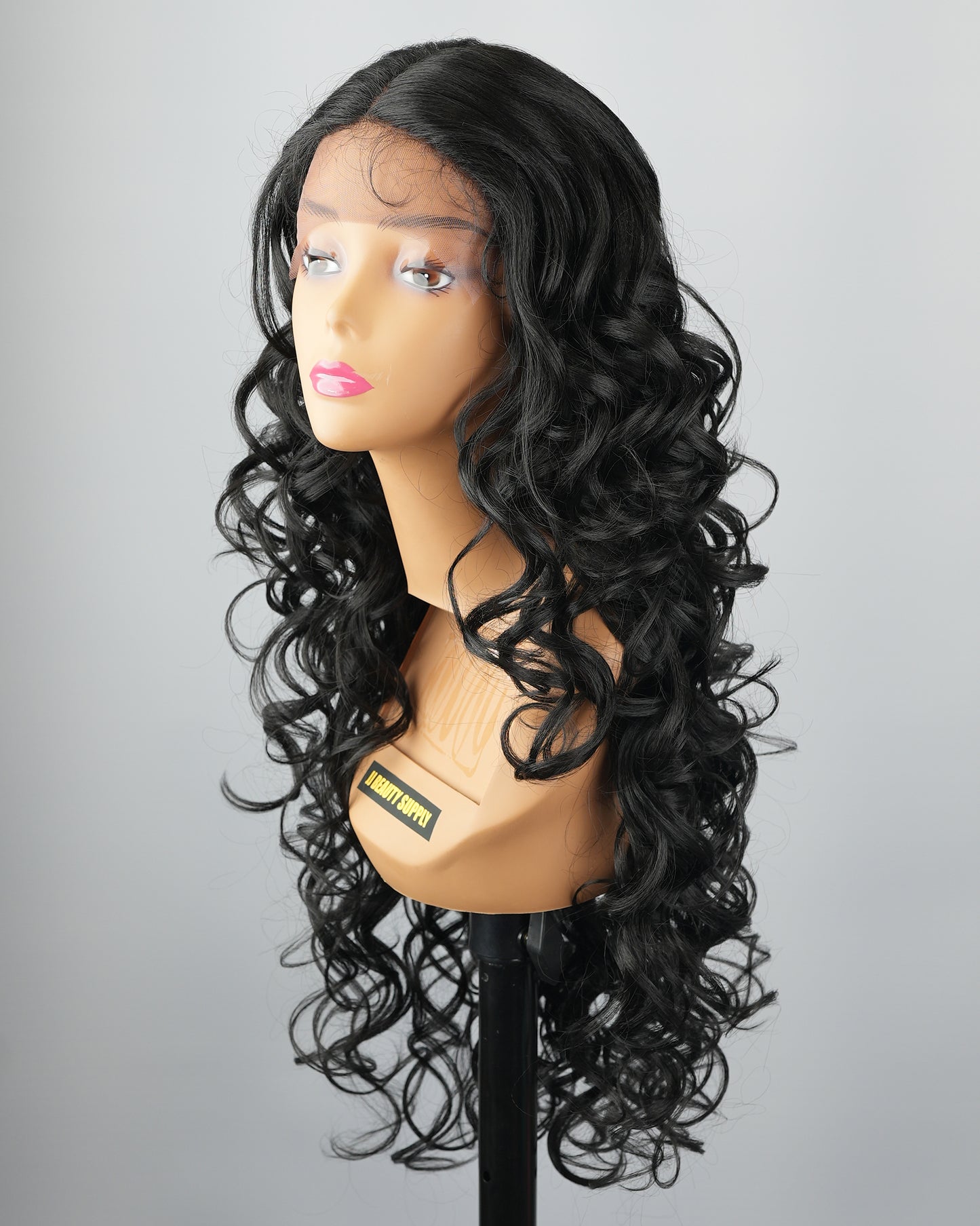Bobbi Boss® MLF424 Nettie Long Curly With Baby Hair Premium Synthetic Fiber Lace Wig