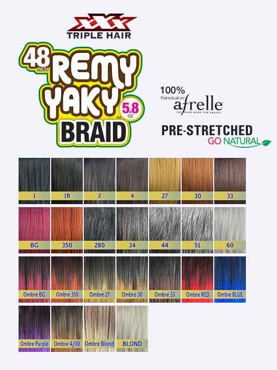Biba Expression Remy Yaky Braiding Hair 48" 3X
