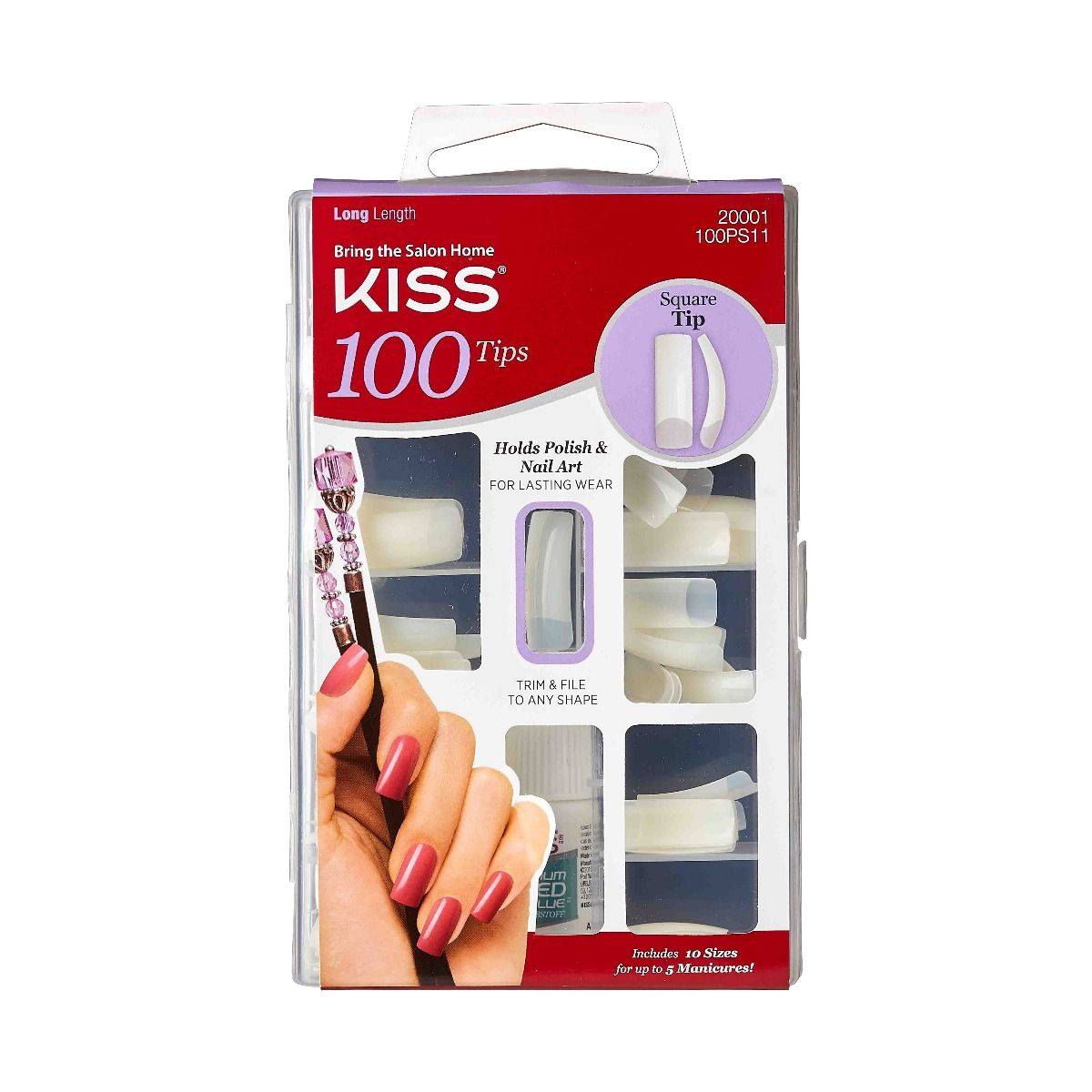 KISS 100 NAILS - SQUARE TIP 100PS11