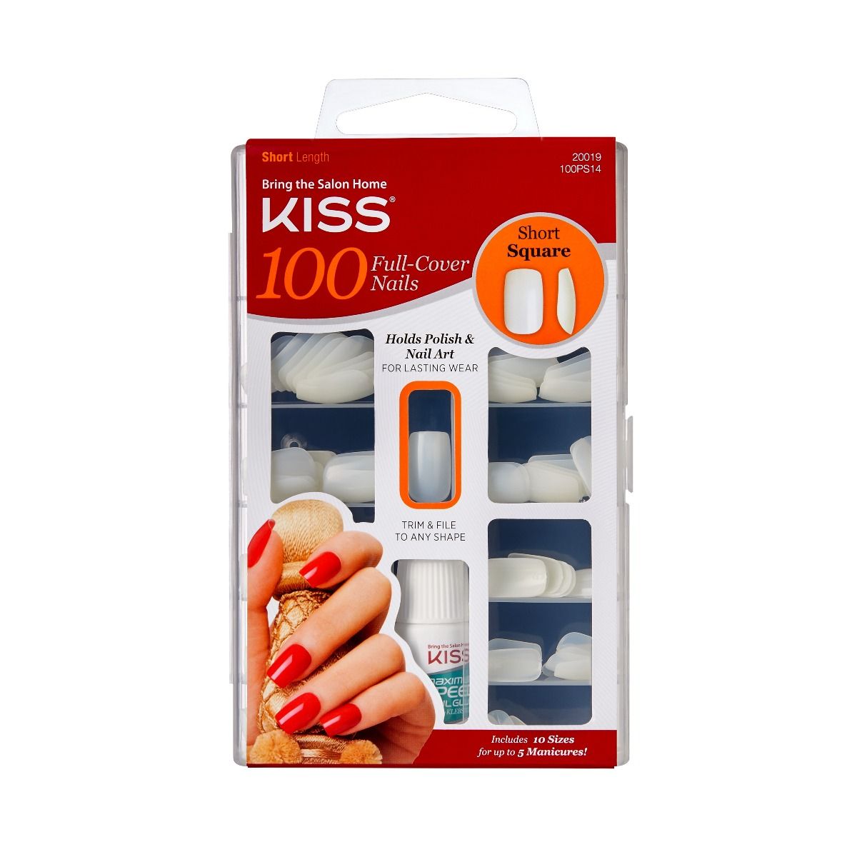 KISS 100 NAILS - SHORT SQUARE 100PS14