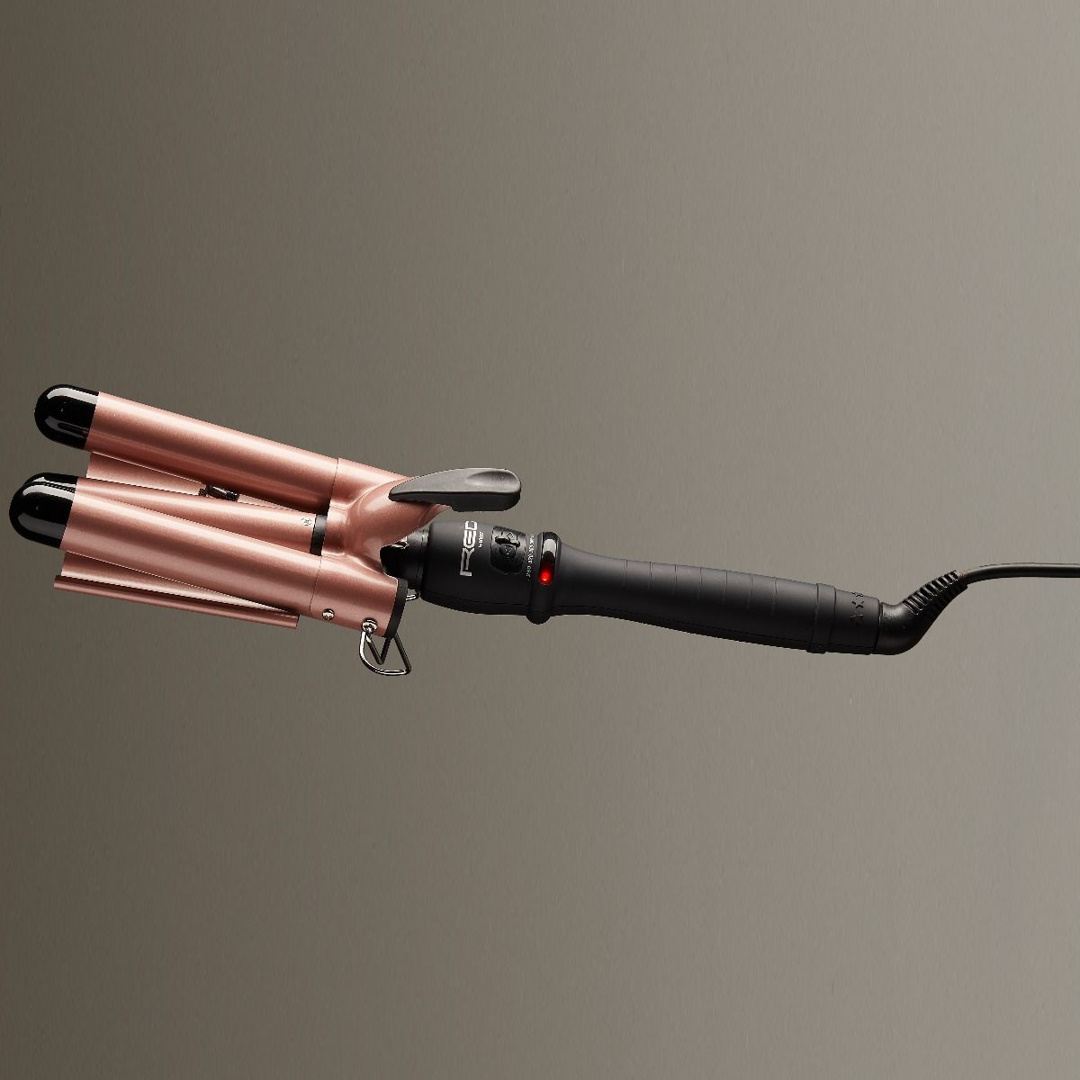 RED 1" Triple Barrel Curling Iron Up to 430°F, Worldwide Voltage
